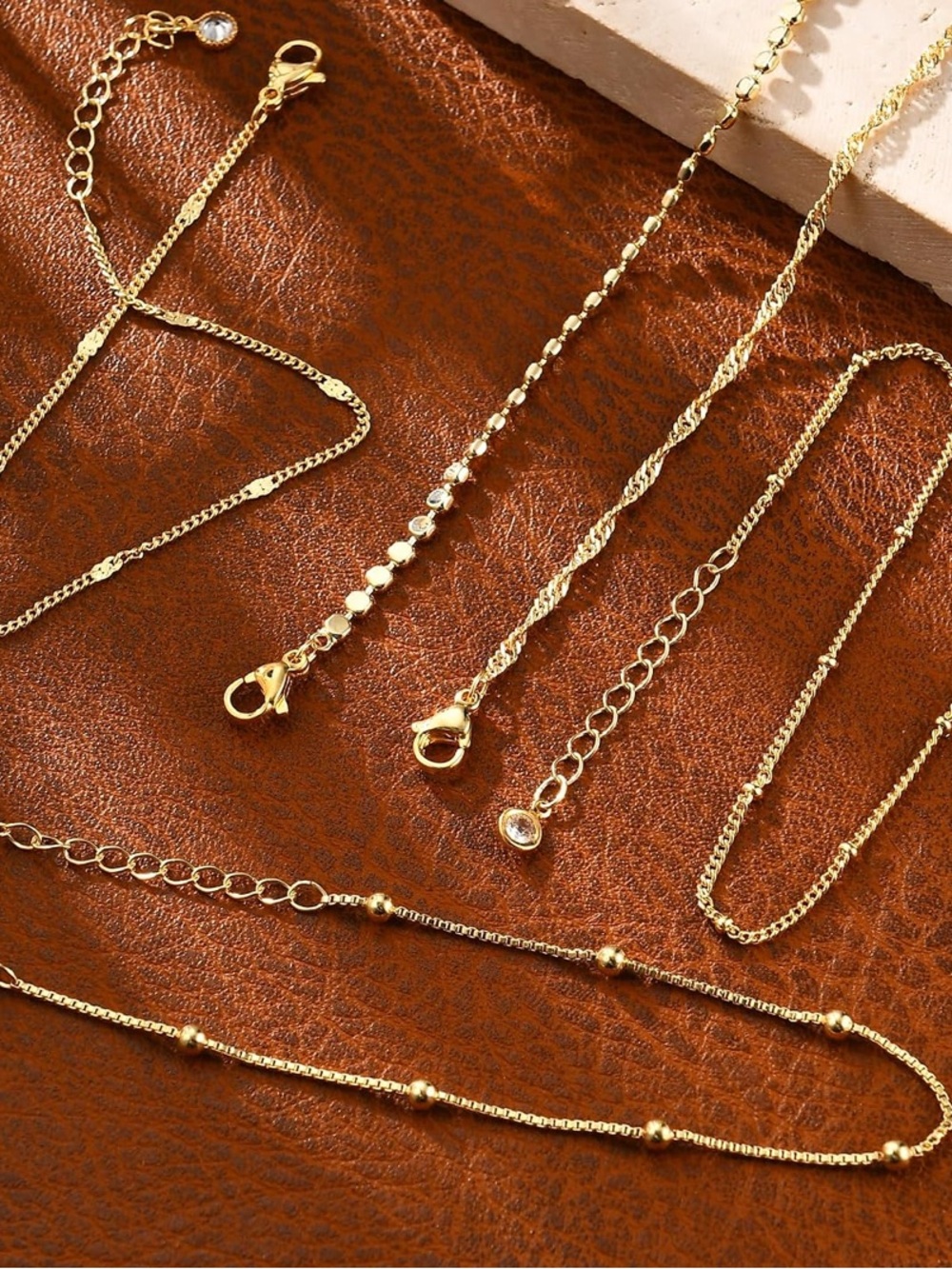 14K Gold Plated Stackable Bracelet Set - Picture 4 of 5